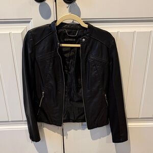 Express Women's Faux Black Leather Jacket